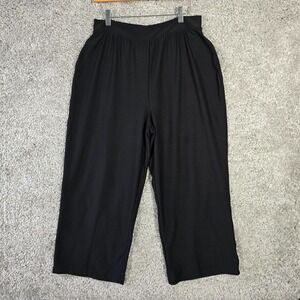 Spanx Women Capri Pants Large Lined Stretch Travel Lounge Athleisure Minimalist